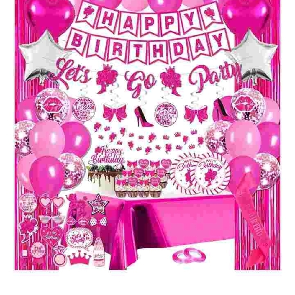 Pink Birthday Party Decoration Set NIB - Picture 6 of 6